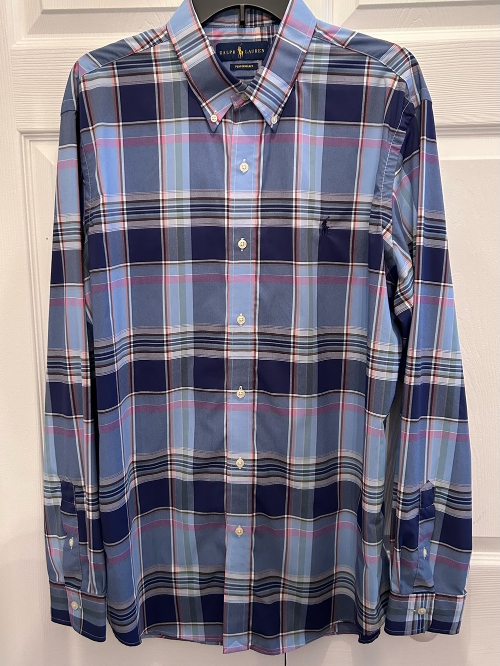 Ralph Lauren Performance Plaid Button-down Long-sleeve Shirt - Size XL